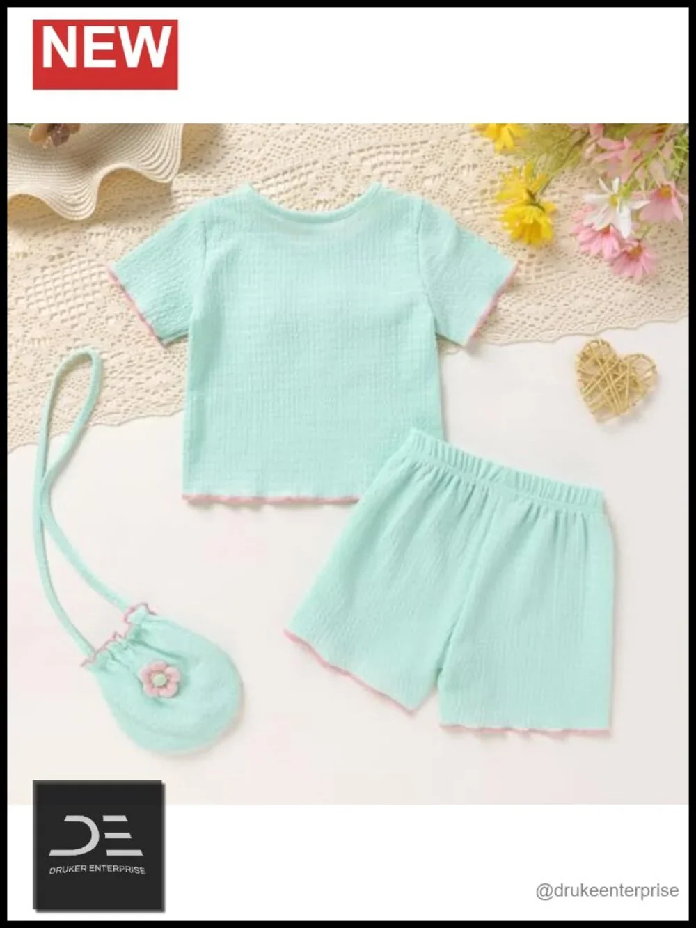 Toddler Girl 2 Piece Summer Outfit Ruffle Short Set Floral Short Sleeve Tee